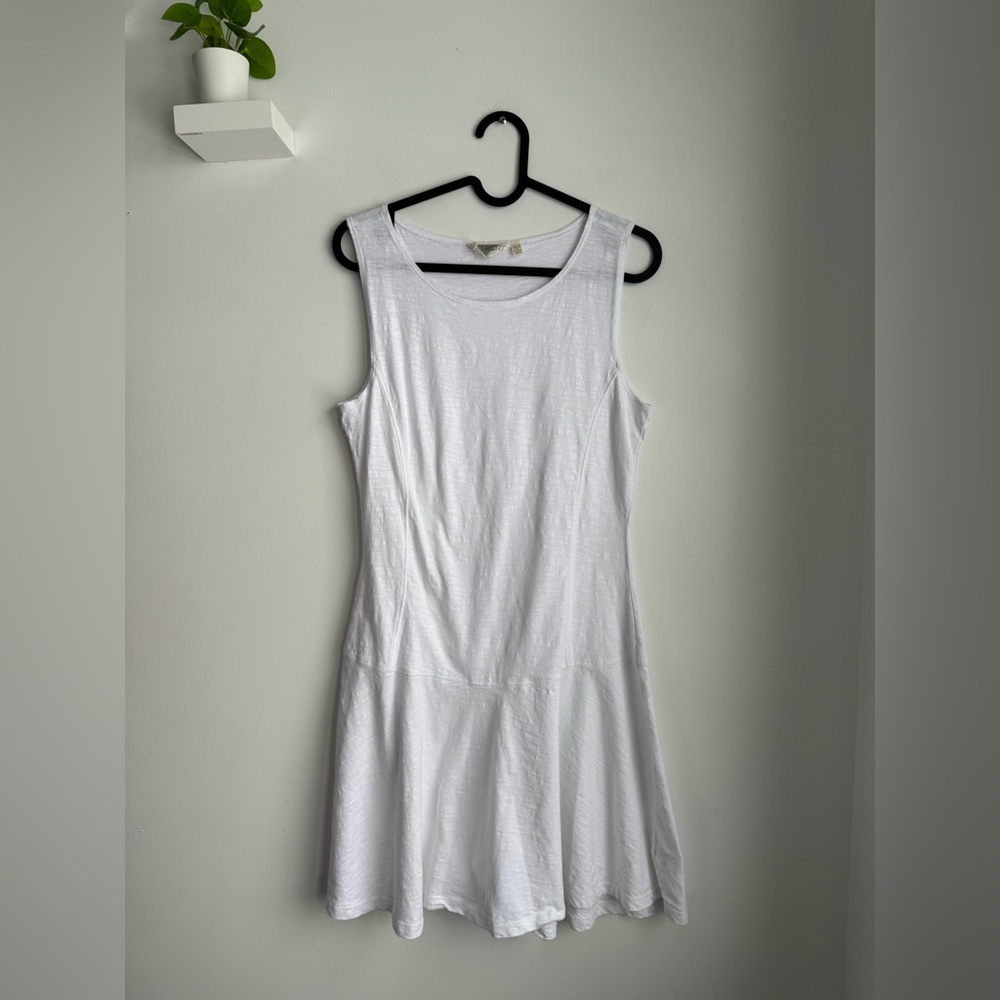 Retrod White Sleeveless Drop Waist Dress